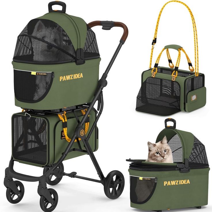 pet stroller with detachable carrier